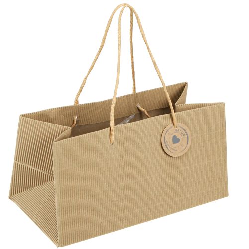 Plant Bags Paper Natural Ribbed 24x12x12cm 8 pcs