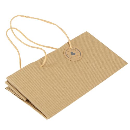 Product Plant Bags Paper Natural Ribbed 24x12x12cm 8 pcs