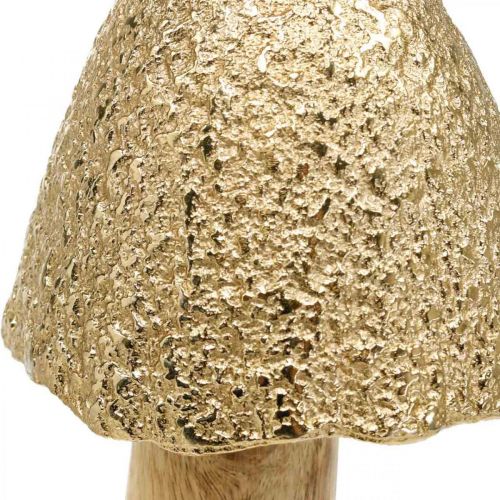 Floristik24 Decorative mushroom large metal wood golden, nature decorative figure autumn 32cm