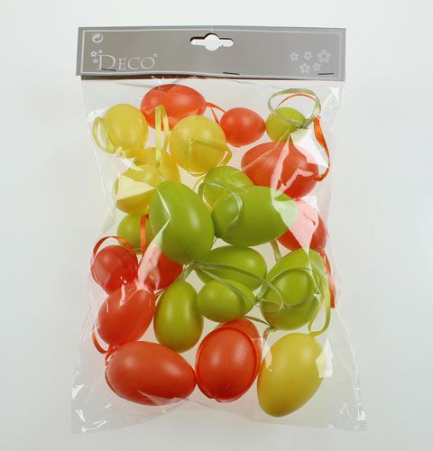 Floristik24 Plastic decorative Easter eggs for hanging, assorted 24pcs