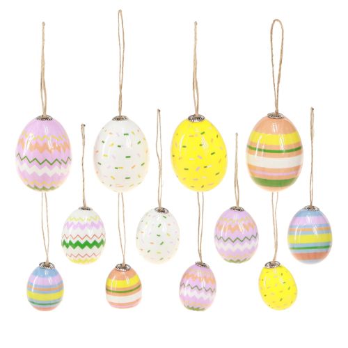 Floristik24 Plastic Eggs Easter Hanging Colorful Assorted H3.5–5.5cm 24 pcs