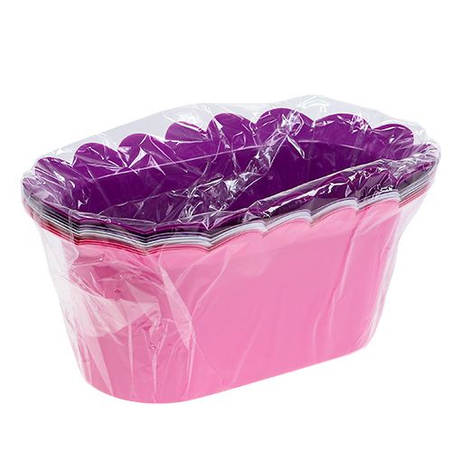 Floristik24 Plastic pot flower oval ass. 21cm x 11cm x 9.5cm 10pcs