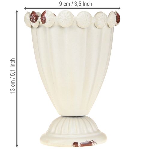 Product Small decorative metal goblet vase in vintage style