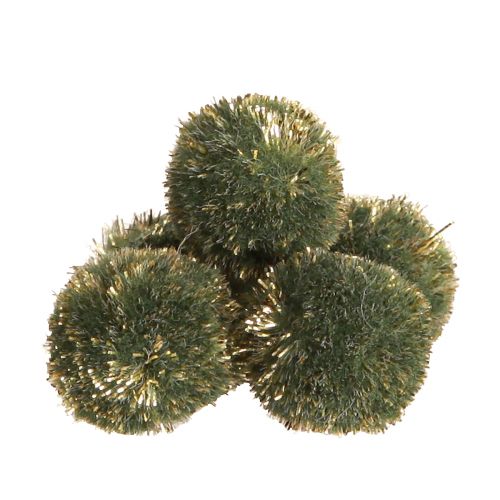 Pompoms with Glitter Green 2.5cm Pompoms 2 Bags – 24 pcs