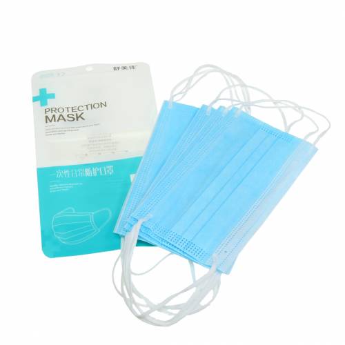 Floristik24 Disposable mask, face mask, mouth mask, 3-ply, light blue, 10 pieces