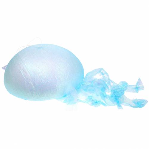 Floristik24 Decorative jellyfish to hang blue shimmering with LED light Ø26 H65cm