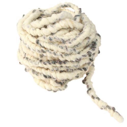 Floristik24 RAW Cord Sheep&#39;s Wool and Jute Wool Cord Felt White Grey 10m