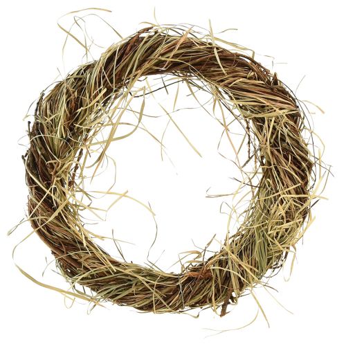 Product Vine wreath natural wreath with hay brown green Ø25cm 3pcs