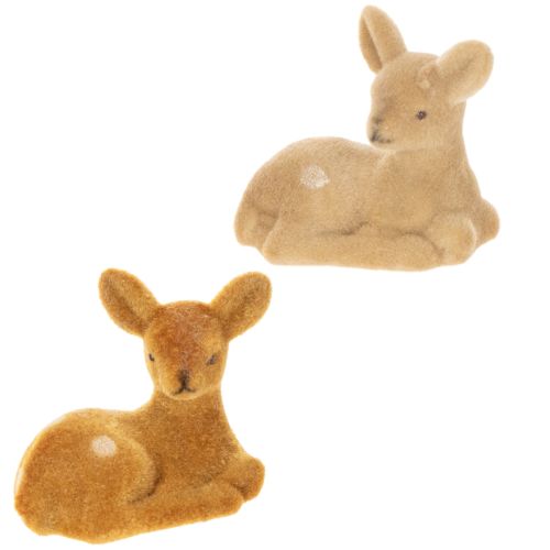 Product Decorative reclining fawn figurine for table decoration, 8cm, 6 pieces