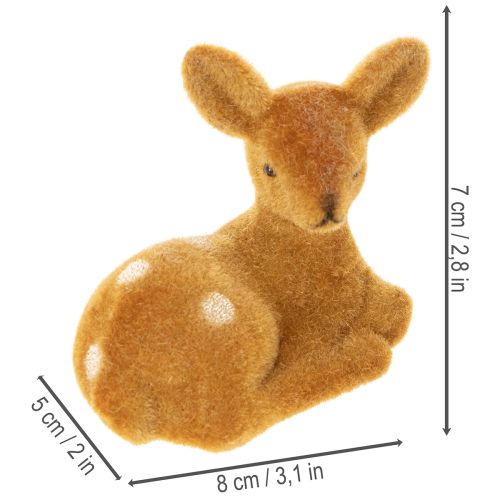 Product Decorative reclining fawn figurine for table decoration, 8cm, 6 pieces