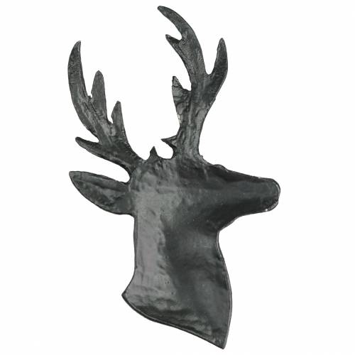 Product Decorative reindeer bust black metal 8cm × 4.8cm 8 pieces