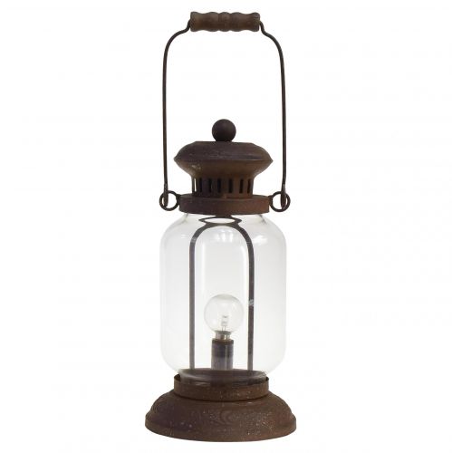 Floristik24 Retro Lamp LED Lantern Rust Brown Warm White Ø11cm H30cm