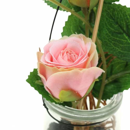 Product Rose in glass pink H23cm