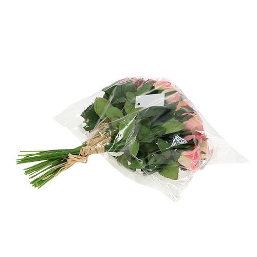 Floristik24 Rose bouquet in pink L26cm 3pcs