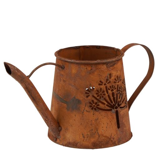 Floristik24 Rust decorative watering can metal dandelion patina 25×12×12cm