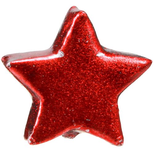 Floristik24 Red Stars Painted Christmas Ø2.5cm – 2nd Choice – 96 pcs