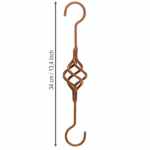Floristik24 S hook metal rust decorative metal hook rust antique 34cm