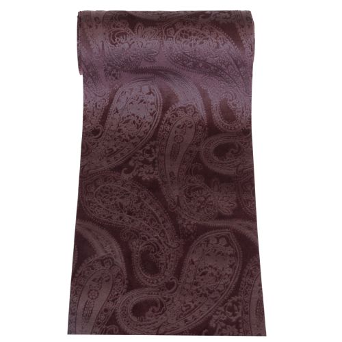 Product Velvet Ribbon Table Runner Purple Table Ribbon Paisley Pattern 150mm 3m