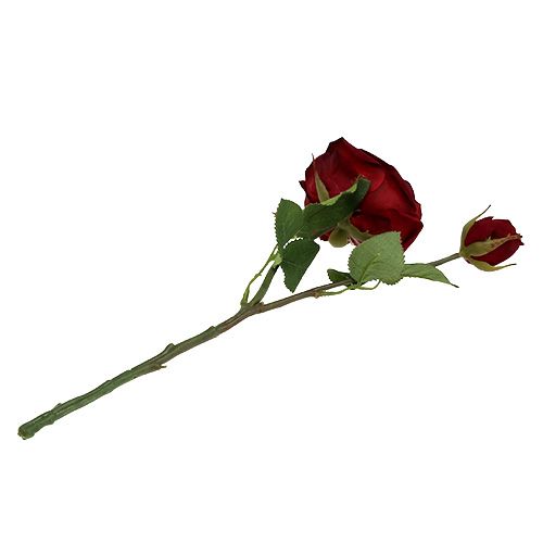 Floristik24 Velvet rose red with bud Ø9cm L38cm