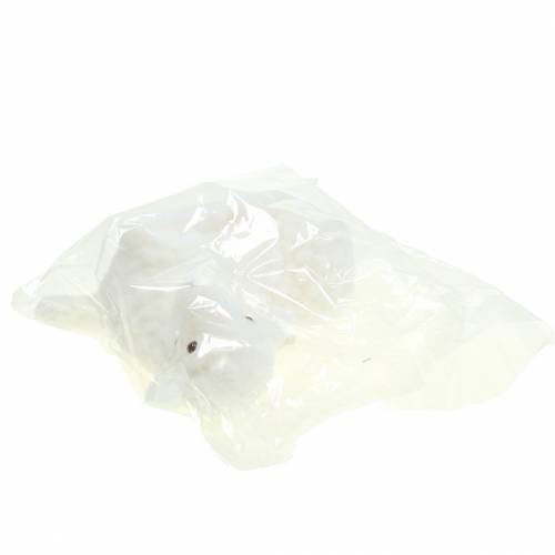Floristik24 Easter decoration lamb lying flocked white H15cm