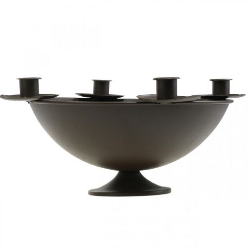 Product Decorative bowl candle holder rod candle holder metal brown Ø31cm