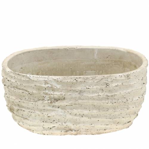 Floristik24 Plant pot oval white antique 27cm x 16cm H13cm