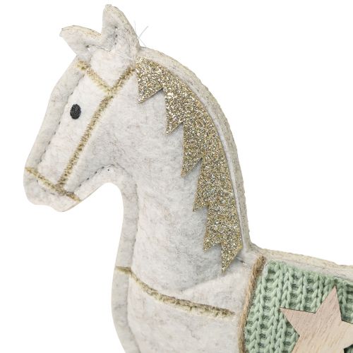 Product Rocking horse decoration Christmas cream 20x4.5x22cm 2 pieces