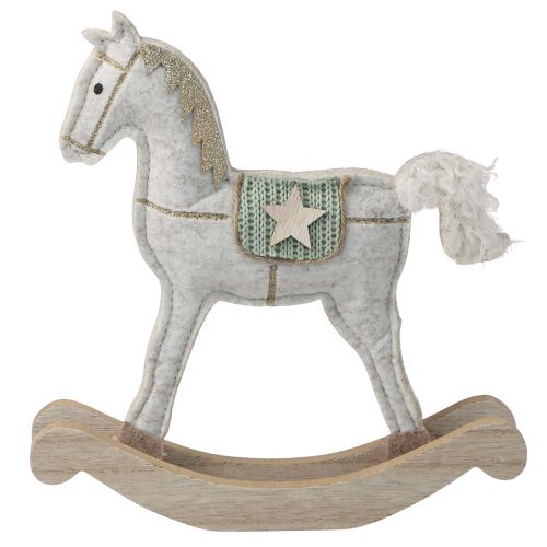 Product Rocking horse decoration Christmas cream 20x4.5x22cm 2 pieces