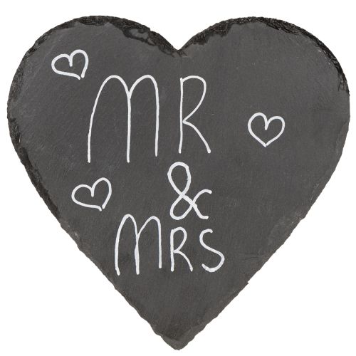 Product Slate plate Decorative heart slate heart Black 20×20cm 1pc