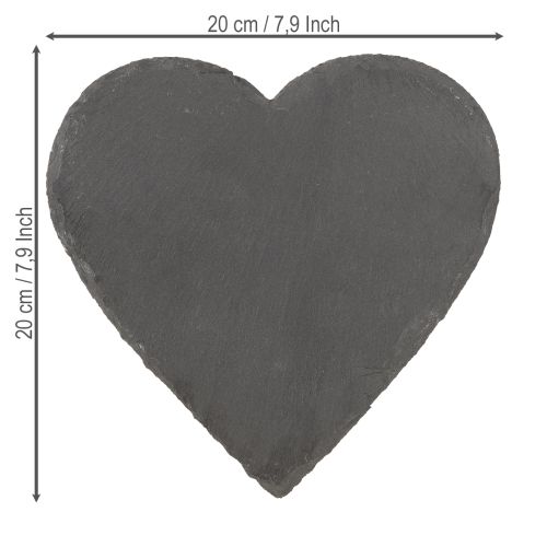 Product Slate plate Decorative heart slate heart Black 20×20cm 1pc