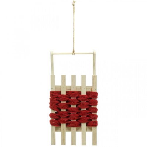 Product Decorative sleigh wooden Christmas sleigh L30×W14.5×H9.5cm