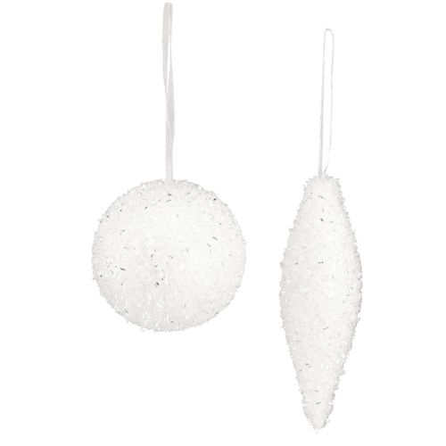 Product Snow decoration Christmas decorations balls cones Ø4/8cm 18 pcs