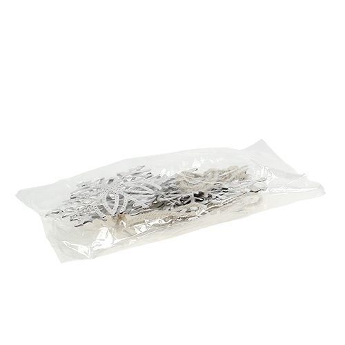 Floristik24 Metal snowflake white 10.5-11cm 4pcs