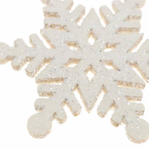 Product Scatter decoration snowflake glitter white 5cm 48p