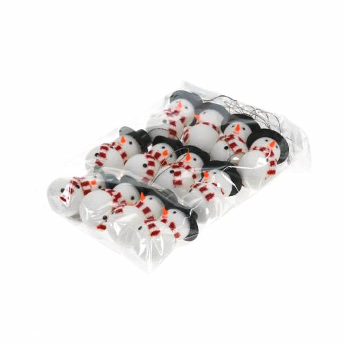 Floristik24 Christmas tree decoration snowman with hat for hanging H8cm 12pcs