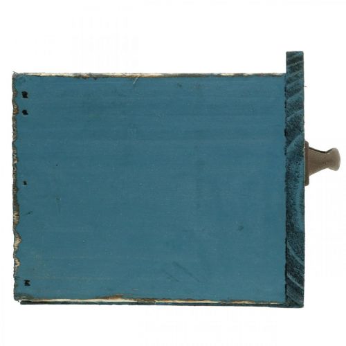Floristik24 Plant drawer blue wood decoration shabby chic 12.5×12.5×11cm