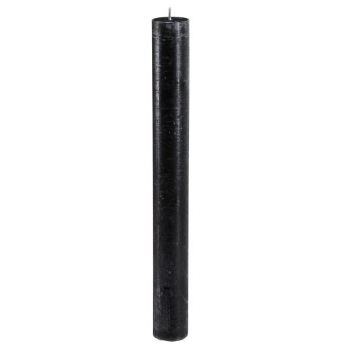 Black candles, solid coloured, taper candles 34x300mm 4 pcs