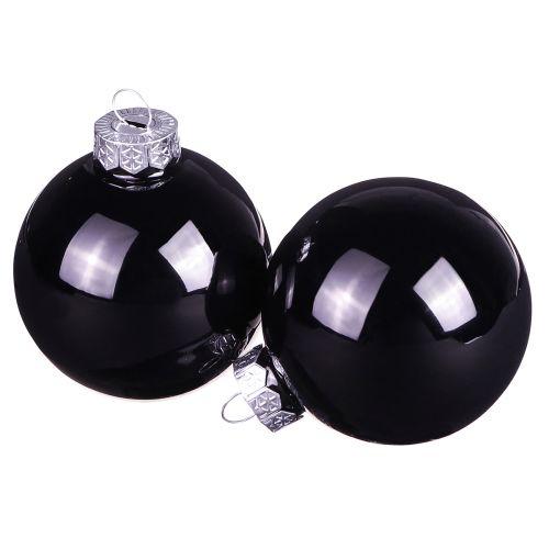 Floristik24 Black Christmas balls glass tree balls Ø6cm 24 pcs