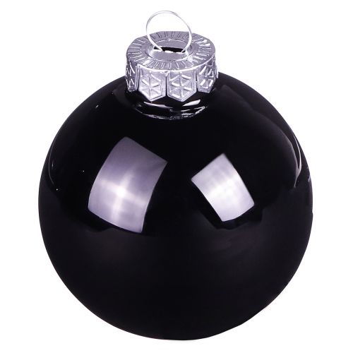 Product Black Christmas balls glass tree balls Ø6cm 24 pcs