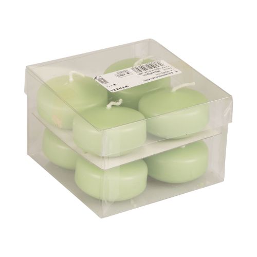 Floristik24 Floating Candles Green Wenzel Candles Soft Green 30×50mm 8 pcs