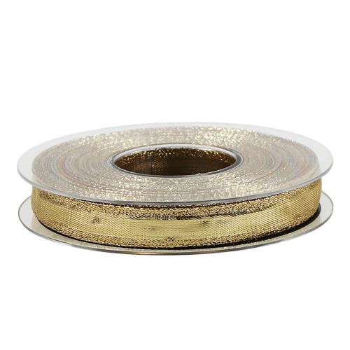 Product Ribbon with wire edge gold 15mm 25m