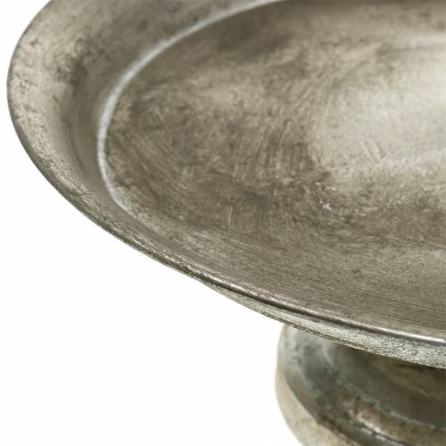 Floristik24 Serving plate on the base silver antique Ø31cm H14cm