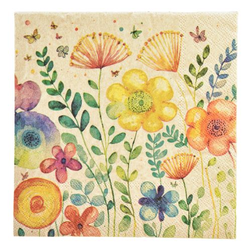 Napkins Spring Butterfly Flowers 33x33cm 20pcs