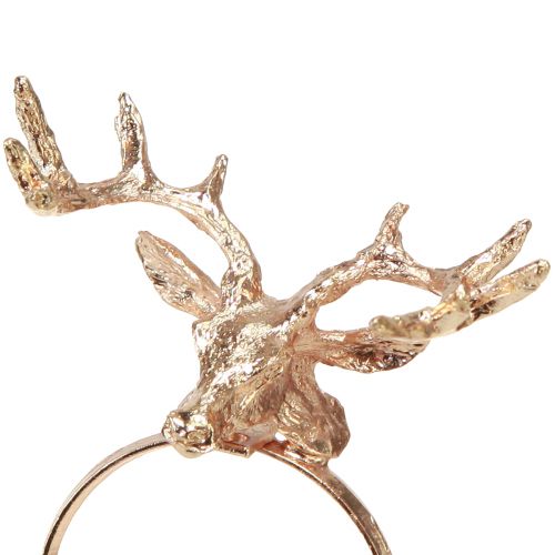 Product Napkin rings deer metal table decoration rose Ø3.5cm H 6.5cm 4pcs