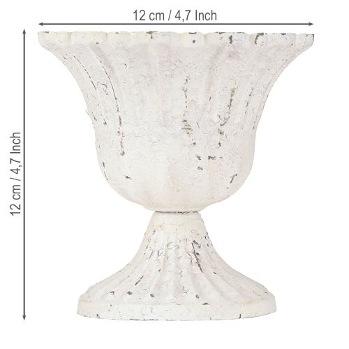 Floristik24 Shabby Chic Decoration Metal Cup White Ø12cm H12cm
