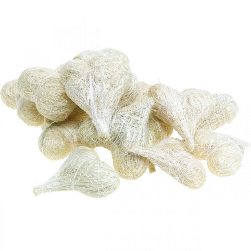 Product Sisal hearts decorative hearts bleached cream white H7.5–9cm 16 pcs