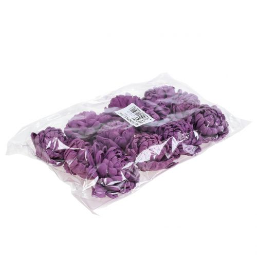Floristik24 Flowers on wire dark purple 8cm 12 pcs