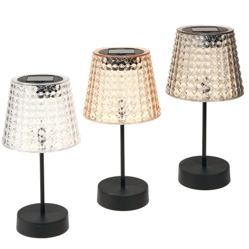 Solar Table Lamps LED with Timer Clear Brown H25cm 3pcs