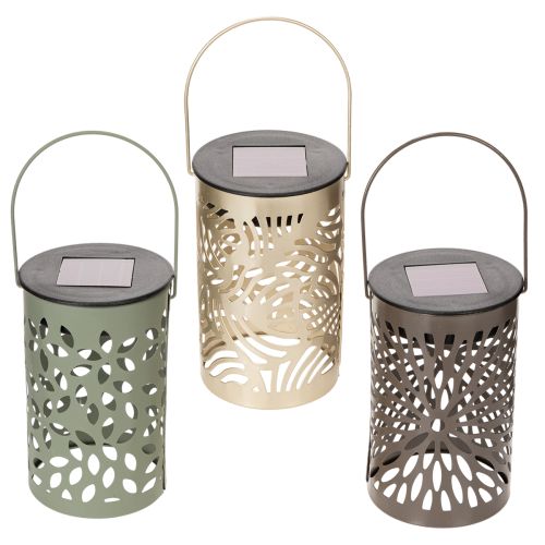 Product Solar lantern outdoor garden lighting with delicate pattern for summer nights 22cm 3pcs