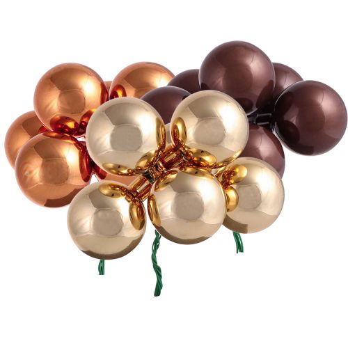 Floristik24 Mirror Berries Christmas Baubles Gold Brown Ø40mm 32 pcs